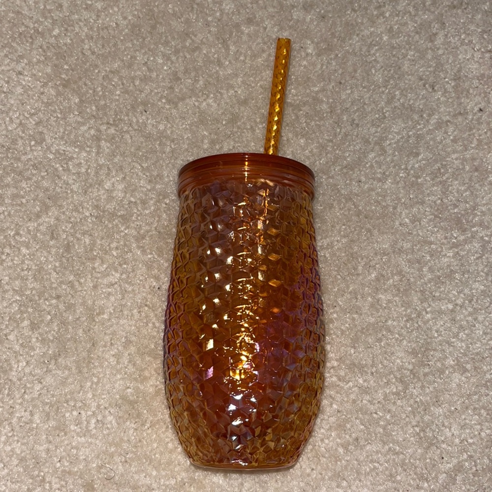 Orange Luster Texture Wine Tumbler